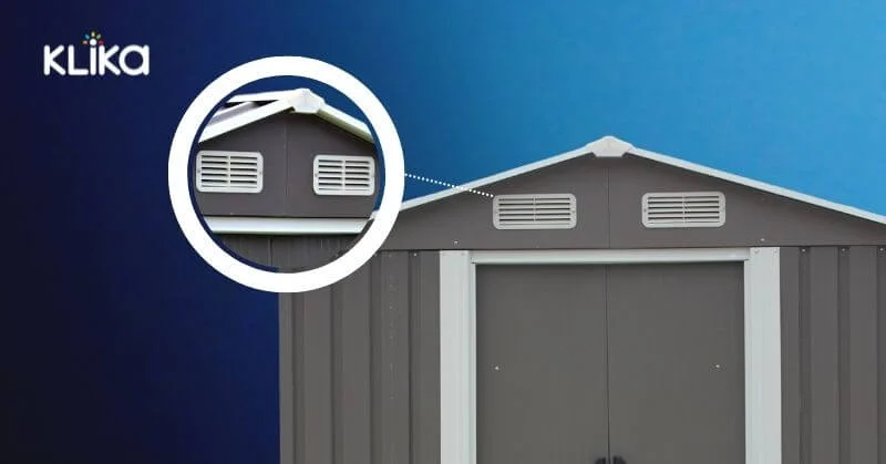 Vents on a garden shed