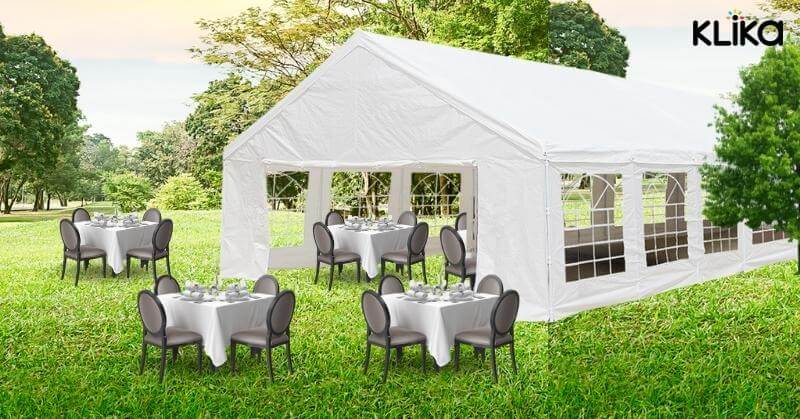 Wedding gazebo in use