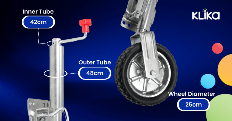 Sizes on a jockey wheel